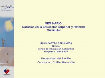 SEMINARIO: Cambios en la Educaci