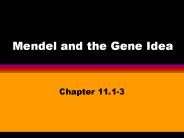 Mendel and the Gene Idea