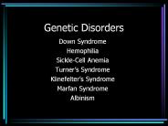 Genetic Disorders