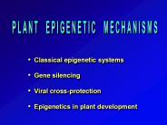 Classical epigenetic systems