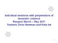 Individual sessions with perpetrators of domestic violence PowerPoint PPT Presentation
