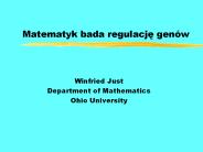 Matematyk bada regulacje gen
