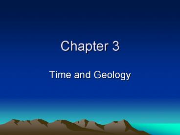Time and Geology