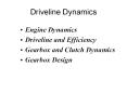 Driveline Dynamics PowerPoint PPT Presentation