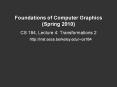 Foundations of Computer Graphics (Spring 2010) PowerPoint PPT Presentation