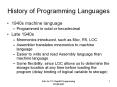 History of Programming Languages PowerPoint PPT Presentation