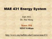 MAE 431 Energy System 