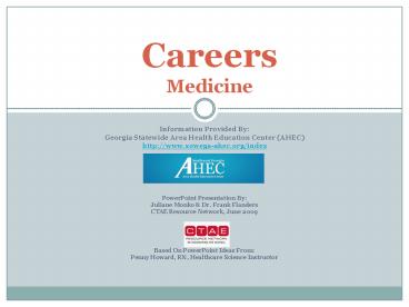 Careers  Medicine