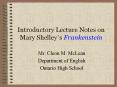 Introductory Lecture Notes on Mary Shelley PowerPoint PPT Presentation