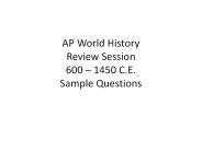 AP World History Review Session 600 