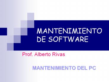 MANTENIMIENTO DE SOFTWARE
