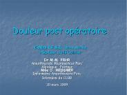 Douleur post op