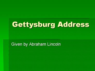 Gettysburg Address