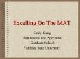 Excelling On The MAT PowerPoint PPT Presentation