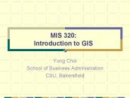 MIS 320: Introduction to GIS