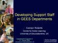 Developing Support Staff in GEES Departments PowerPoint PPT Presentation