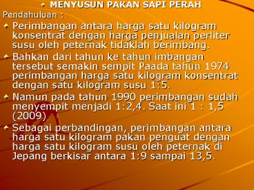 MENYUSUN PAKAN SAPI PERAH