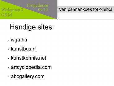 Handige sites: