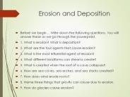Erosion and Deposition