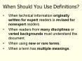 When Should You Use Definitions? PowerPoint PPT Presentation