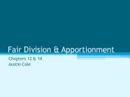 Fair Division