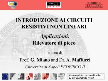 A GLIMPSE AT NONLINEAR RESISTIVE CIRCUITS