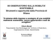 XII OSSERVATORIO SULLA MOBILITA
