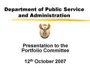 Presentation to the