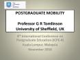 POSTGRADUATE MOBILITY Professor G R Tomlinson University of Sheffield, UK PowerPoint PPT Presentation