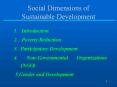 Social Dimensions of Sustainable Development PowerPoint PPT Presentation