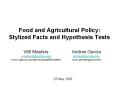 Food and Agricultural Policy: Stylized Facts and Hypothesis Tests PowerPoint PPT Presentation