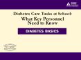 Diabetes Care Tasks at School: PowerPoint PPT Presentation