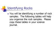Identifying Rocks