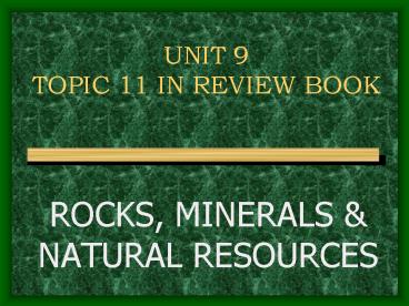 UNIT 9 TOPIC 11 IN REVIEW BOOK