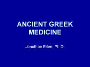 ANCIENT GREEK MEDICINE