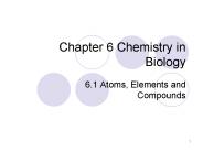 Chapter 6 Chemistry in Biology