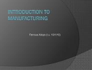 Introduction to Manufacturing
