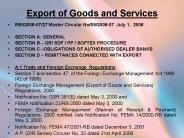 Export of Goods and Services
