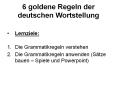 6 goldene Regeln der deutschen Wortstellung PowerPoint PPT Presentation
