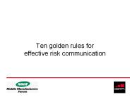 Ten golden rules for effective risk communication
