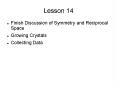 Finish Discussion of Symmetry and Reciprocal Space PowerPoint PPT Presentation