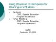 Using Response to Intervention for Washington PowerPoint PPT Presentation