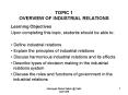 TOPIC 1 OVERVIEW OF INDUSTRIAL RELATIONS PowerPoint PPT Presentation