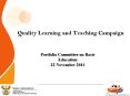 Quality Learning and Teaching Campaign PowerPoint PPT Presentation