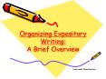 Organizing Expository Writing: A Brief Overview PowerPoint PPT Presentation