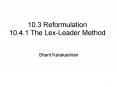 10.3 Reformulation 10.4.1 The Lex-Leader Method PowerPoint PPT Presentation