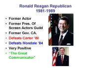 Ronald Reagan Republican 1981-1989
