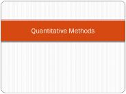 Quantitative Methods