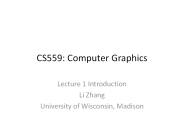 CS559: Computer Graphics