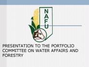 PRESENTATION TO THE PORTFOLIO COMMITTEE ON WATER AFFAIRS AND FORESTRY